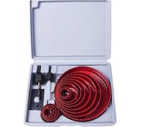 Ensemble de forets, ensemble de forets au cobalt, Ensemble de forets 16pcs DIY Trou Scie Bit Kit De Coupe 19-64mm Bois Tôle Alliage Circulaire Rond Cas Forets Mince Métal Cutter Scie Cloche(rojo)