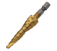 Ensemble de forets étagés en spirale en acier rapide conique avec revêtement doré, alésoir pagode multi-tailles pour métal, acier, bois, plastique, diamètre variable de 4 à 32 mm (A)