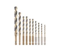 Ensemble De Forets HSS Noir Et Or DEWALT 10 Pièces Hexagonal DEWDT20620QZ