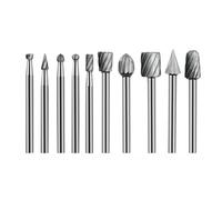 Ensemble de forets, Lot de 6 ou 10 fraises à bois en carbure tungstène et acier HSS for le travail du, la sculpture(10 Pcs Silver)