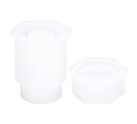 Ensemble de formes en silicone à six côtés, 2 pièces de formes flexibles blanches pour le stockage et la fabrication de bougies, matériau adapté aux produits alimentaires, 154 g