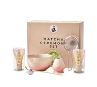 Ensemble de fouet à matcha comprenant 2 fouets à matcha, un bol à matcha et un support pour chasen, une cuillère en bambou, un repose-cuillère, un tamis - Kit de 7 pièces pour cérémonie du thé, cadeau