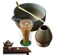 Ensemble De Fouet À Matchaa - Fouet Et Support À Matchaa De 500 Ml, Kit De Thé Vert Japonais Traditionnel, Ensemble De Préparation De Thé 4 Pièces, Bol Avec Bec Verseur, Cuillère Et Support Pour Cérém