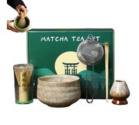 Ensemble de fouet à thé - Kit d'outils pour matcha, kit de fabrication de thé traditionnel | Kit de fouet à thé, ensemble d'accessoires matcha 5 pièces, kit complet de fouet à matcha pour cérémonie de
