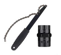 Ensemble de fouet de chaîne de vélo et outil de démontage de roue libre en acier (noir 4)