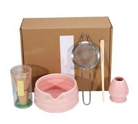 Ensemble de fouet Matcha 5 pièces/ensemble, bol, fouet, tamis, cuillère et support, Kit à la mode Matcha, thé à opération Simple pour Kit de thé