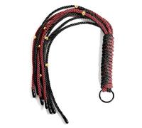 Ensemble de Fouets BDSM - Fouet Double Tressé Rouge et Noir, Quastenpeitsche SM pour Jeux de Spanking, Accessoire de Bondage Sensuel pour Adultes pour Moments Intimes