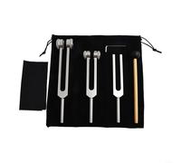 Ensemble de fourches d'accordage, 128 Hz 256 Hz 512 Hz en alliage d'aluminium, outil de méditation et de yoga (argenté)