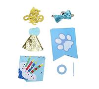 Ensemble de Fournitures pour fête d’Anniversaire de Chien avec écharpe, nœud Papillon et Chapeau, décorations de bannière « Joyeux Anniversaire » avec Chiffres dorés, kit