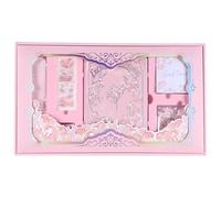 Ensemble De Fournitures Scolaires À Fleurs Pour Fille Comprend Un Cahier Couverture Rigide Ruban Décoratif Autocollant En Papier Fleurs Des Signets Des Accessoires De Lecture