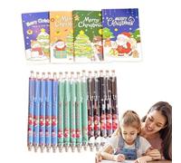 Ensemble de fournitures scolaires de Noël - Stylos gel Père Noël, sac surprise avec carnets de notes pour, pour festivals, récompenses de classe, rentrée scolaire, salle de classe, fêtes