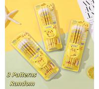 Ensemble de fournitures scolaires Pokémon - Lot de 12 crayons et règle, outils de géométrie Pikachu pour enfants et étudiants, articles de papeterie mignons d'anime, cadeau de rentrée scolaire bois