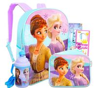 Ensemble de fournitures scolaires pour filles avec sac dos Anna et Elsa de Disney Frozen ~ Ensemble avec sac d' cole Frozen de 16 pouces, sac