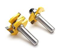 Ensemble de fraises à onglet de verrouillage de 1,27 cm, tige à rainure et languette, ensemble de joints de colle de 4,5 cm pour rabot à bois