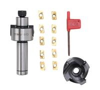 Ensemble de fraises en bout à 4 cannelures avec 10 inserts en carbure APMT1604 pour fraiseuses de tour CNC, aléseuses horizontales, perceuses-presses, petites machines-outils