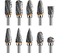 Ensemble de Fraises Rotatives en Carbure de Tungstène avec Tige de 1/8 pouce, Mèches de Sculpture Double Coupe pour Outils Rotatifs, Accessoires d'outil rotatif pour Bricolage, Polissage et Perçage