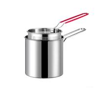 Ensemble de friteuse en acier inoxydable 304 de grande capacité pour économiser l'huile avec panier passoire et poignée étendue