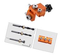 Ensemble de gabarit de forage à bois 3 en 1 réglable pour menuiserie - Guide d'assemblage de meubles - Guide de perçage en aluminium