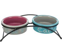 Ensemble de gamelles 2 × 0,3 l/ø 12 cm/26 × 7 × 13 cm gris clair/rose ancien/bleu clair