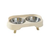 Ensemble de gamelles d'eau et de nourriture en acier inoxydable pour animaux domestiques avec base pour chats, utilisation domestique, grande capacité, double gamelle, nourriture et eau pour animaux