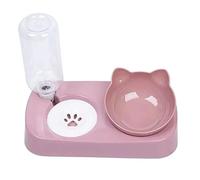 Ensemble de gamelles Doubles Uplory pour Animaux de Compagnie, Anti-Chute, Protection du Cou, Eau et Nourriture automatiques pour Chiens et Chats (Mittelgroße Rosa)