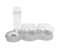 Ensemble de gamelles for Chat et Chien, avec Abreuvoir Automatique Bouteille inclinée à 15° for Petits Chiens Chats(Grey)