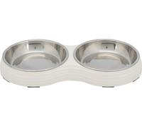 Ensemble de gamelles, mélamine/acier inoxydable 2 × 0,2 l/ø 13 cm/27 × 3 × 14 cm blanc