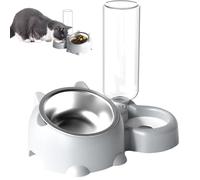 Ensemble de gamelles pour chat, nourriture et eau pour chat | Bol de nourriture pour chat incliné à 16 degrés avec distributeur d'eau | Plat amovible pour chat, bol d'alimentation pour animaux de comp