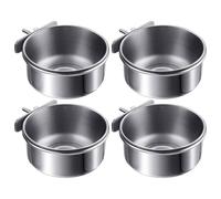 Ensemble de gamelles pour oiseaux - Gamelle en acier inoxydable avec écrou à ailettes, récipient à eau suspendu, mangeoire pour perroquet | Accessoire pour oiseaux