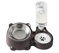 Ensemble de gamelles surélevées 2 en 1 pour chien, anti-fuite, mangeoire amovible en métal, design peu encombrant, mangeoires pour animaux de compagnie avec eau intégrée