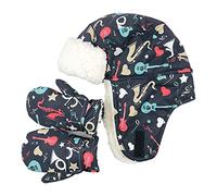 Ensemble de gants de chapeau de ski imperméable et chaud pour coupe-vent pour garçons filles imperméable chaud bébé tout-petit ensemble de gants de chapeau respectueux de la peau pour filles