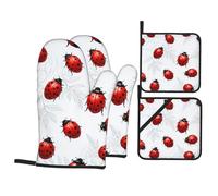 Ensemble de gants de cuisine et maniques résistants à la chaleur avec poignée antidérapante pour barbecue, pâtisserie, cuisine