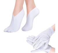 Ensemble de gants et chaussettes hydratants pour homme et femme - Cadeaux de spas, traitements, gants, chaussettes, réparation de peaux rugueuses, craquelées, sèches et gercées