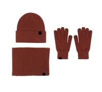 Ensemble de gants et d'écharpes en laine pour homme et femme - Bonnet chaud - Écharpe - Trois bonnets d'hiver en tricot - Moufles et écharpes - Pour garçons, café, Taille unique