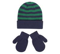 Ensemble de gants pour garçons et filles - Hiver - Coupe-vent - Chaud - Rayures d'équitation - Tricoté - Deux ensembles pour enfants de 48 ans - Bleu, Ny1., taille unique