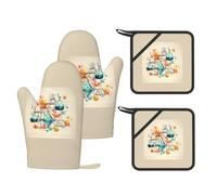 Ensemble de gants résistants à la chaleur Motif imprimé chimie