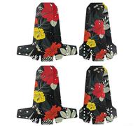 Ensemble de garde-boue pour VTT avec protections avant et arrière pliables en polypropylène résistant avec déflecteurs réglables vers l'intérieur pour éviter les éclaboussures (fleurs)