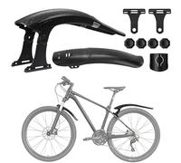 Ensemble de garde-boue universels pour VTT - Montage sans perçage, angle réglable, protection anti-éclaboussures pour VTT de 24 à 29 pouces, matériau PP robuste avec aspect fibre de carbone