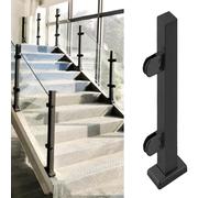 Ensemble de garde-corps en acier inoxydable noir avec pince pour la sécurité intérieure/extérieure - 150/180/200,3/291,4/244,5/106,7 cm, comprend un poteau d'extrémité noir de 104,9 cm, durable et