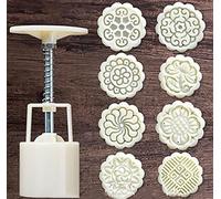 Ensemble de gâteaux de lune en ABS | Timbres de fleurs 3D blancs, 50g, 4/6/8, for bricolage, gâteau de lune, biscuits, desserts, cuisson(A)