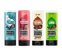 Ensemble de gel douche Original Source 4 x 250 ml NOUVEAU Parfum Sel de mer frais et samphire, rhubarbe douce et framboise, citron vert piquant et noix de coco tropicale et beurre de karité