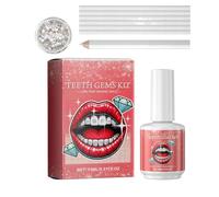 Ensemble de gemmes pour dents - Kit de brillance professionnel | Embellissez les dents en toute sécurité avec une lampe LED et un stylo à pierres précieuses | Bijoux | Application de diamant