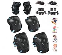 Ensemble de genouillères et coudières pour enfants - Équipement de protection réglable - Genouillères avec protège-poignet - Patins à roulettes pour filles