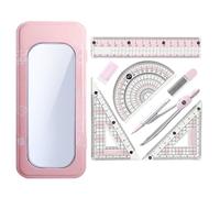 Ensemble de géométrie - kit de règle de boussole, outil de triangle de rapporteur, jeu d'instruments de dessin mathématique | Outils en classe pour la préparation des examens rédiger les projets de co