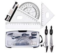 Ensemble de Géométrie, Kit Geometrie Compass pour la Géométrie Kit de Géométrie Mathématique pour Les élèves Dessins Techniques 10 Pièces