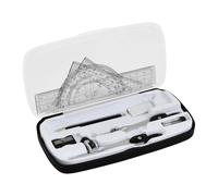 Ensemble de Géométrie, Kit pour Mathématiques, Règle, Protractor, Compass, Pencil, Set de Géométrie Incassable pour Les élèves Dessins Techniques (Noir)