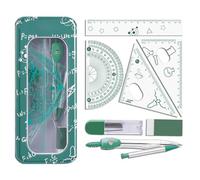 Ensemble de géométrie mathématique 8 pièces, kit boussole et règle