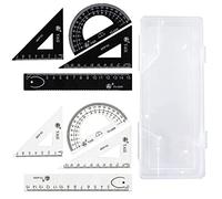 Ensemble de Géométrie Mathématiques Géométrie Outils Kit Règle Equerre Rapporteur Ensemble de Règles Géométrie Kit pour étudiants Dessins Techniques (8 Pièces)