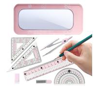 Ensemble de géométrie pour dessin, croquis, mesure, outils carrés | Boussole Géométrie Dessin Outil pour Ecole Outils Esquisse Architecture Ingénierie Travail du Bois Design Art Garçons Filles