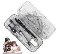 Ensemble de géométrie pour étudiants | Kit de géométrie mathématique 10x | Kit d'outils mathématiques avec boîte de rangement, fournitures pour étudiants, boussole de dessin